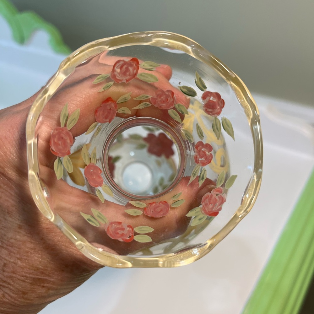 Tracy Porter Hand Painted Bud Vase 8” Rare Find Shabby Chic Vintage - Picture 4 of 7